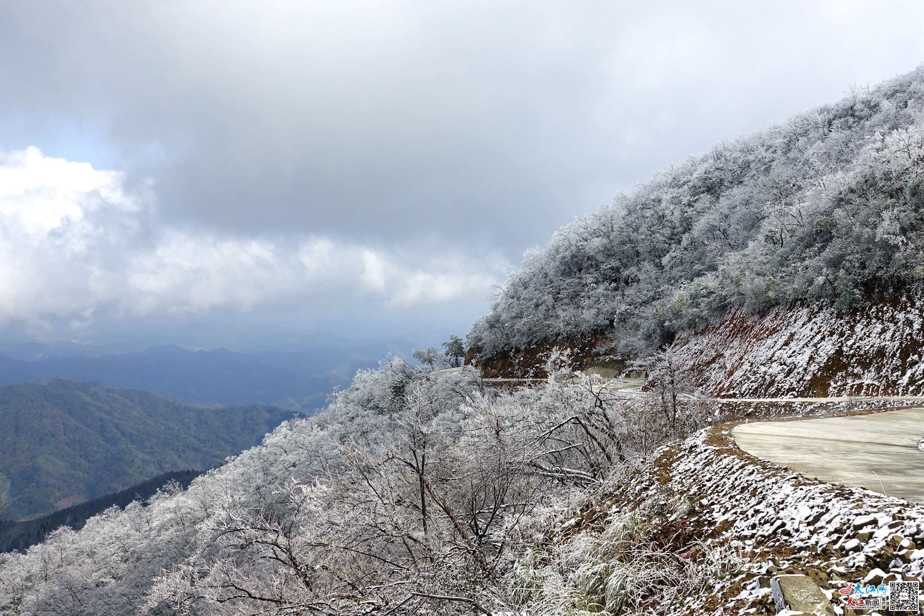 分宜大岗山飘雪 雾凇美景惹人醉