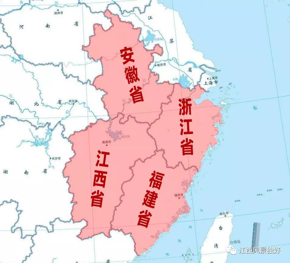 &nbsp; 四省区位地图 一,创建国家东部生态旅游实验区时机已经成熟