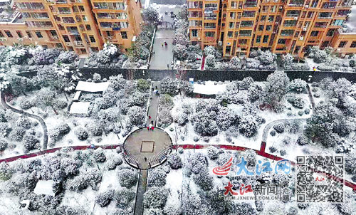 26日，新余迎来初雪。图/记者刘健