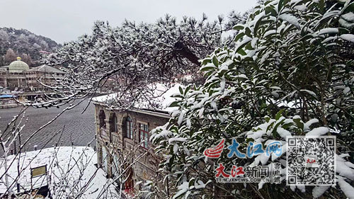 25日，庐山美丽雪景。图/记者王平